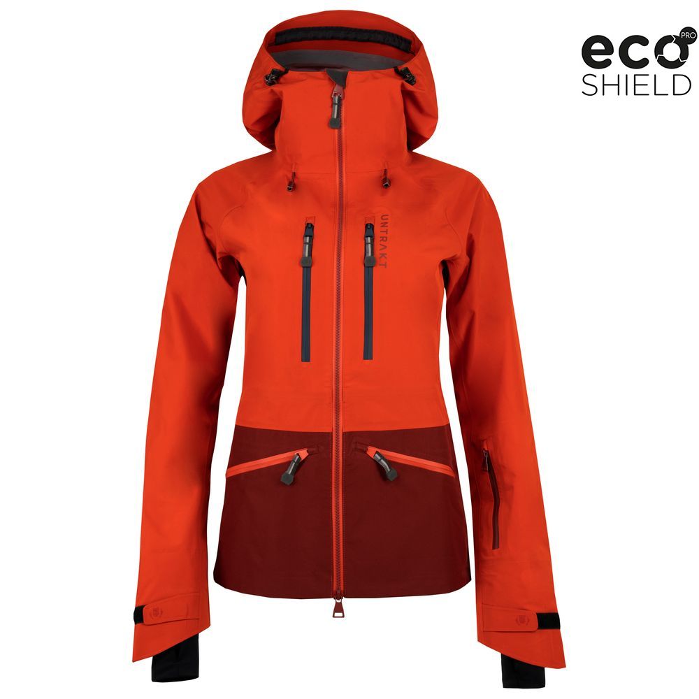 Womens Obsidian Pro 3L Shell Jacket (Beacon/Rust) | Untrakt