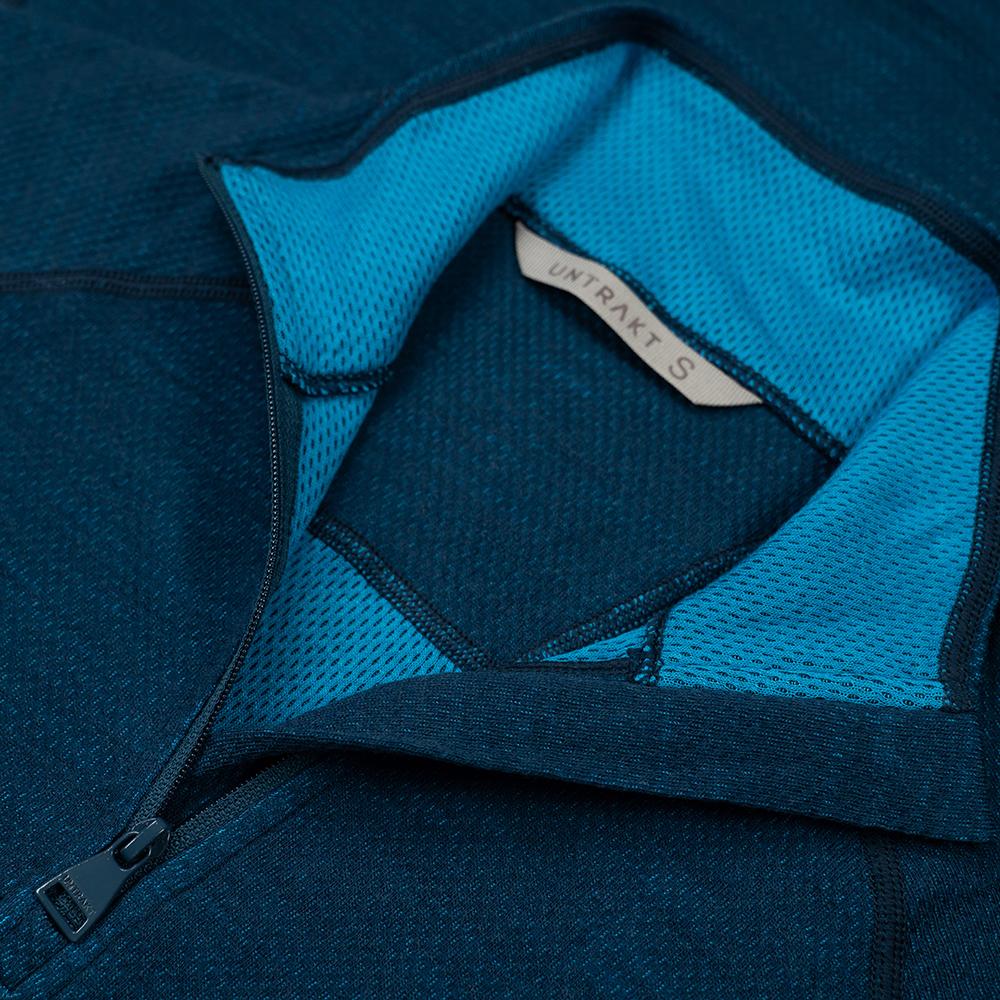 Untrakt Mens Celestine Merino Blend Baselayer Zip Top (Ink/Bluebird) - Unbound Supply Co.