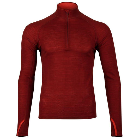 Untrakt Mens Celestine Merino Blend Baselayer Zip Top (Rust/Beacon) - Unbound Supply Co.