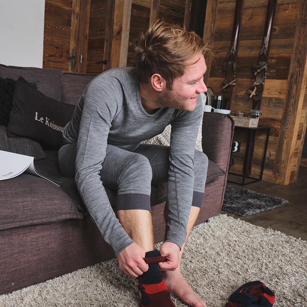 Untrakt Mens Celestine Merino Blend Long Sleeve Baselayer (Charcoal/Granite) - Unbound Supply Co.