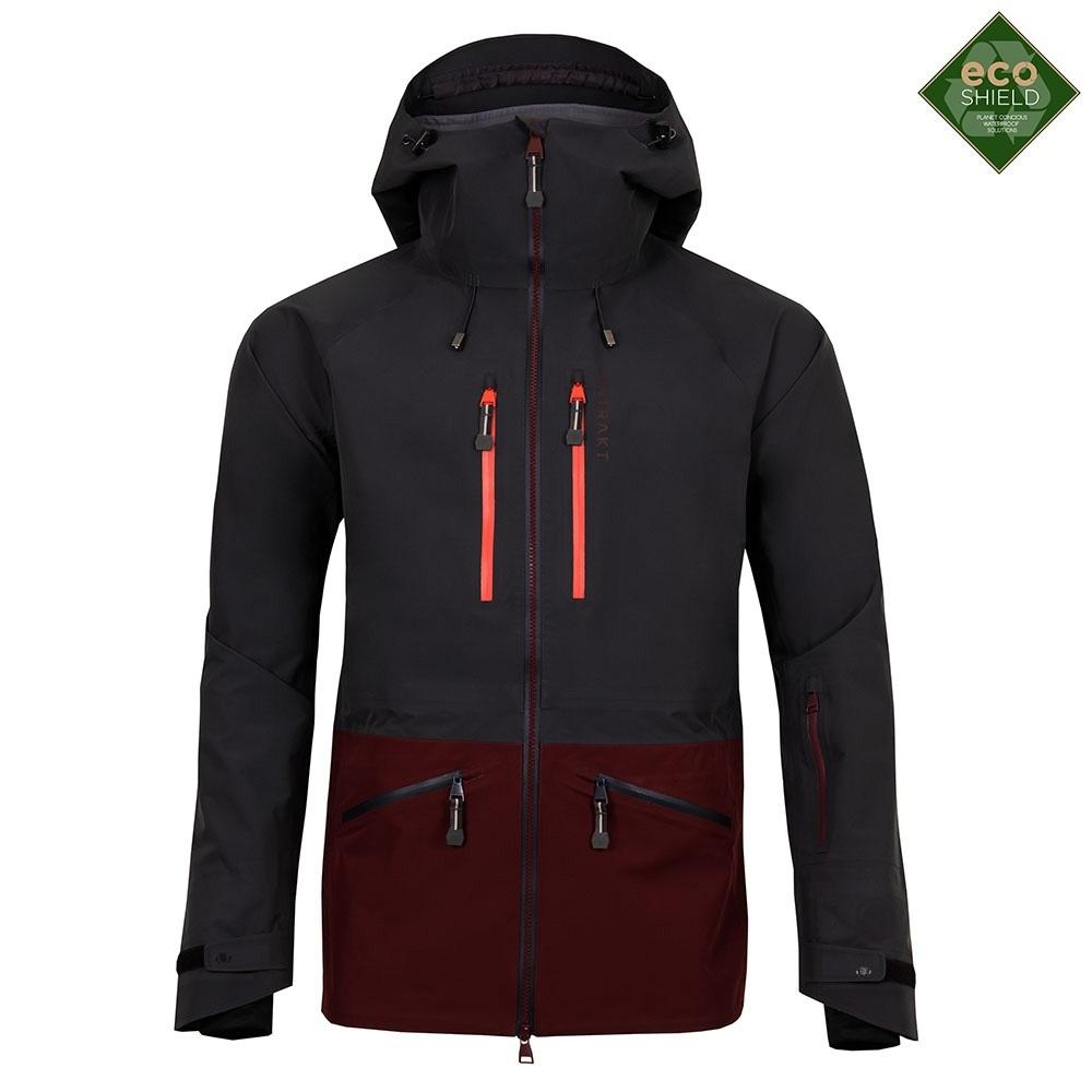 Untrakt Mens Obsidian 3L Shell Ski Jacket (Granite/Burgundy) - Unbound Supply Co.