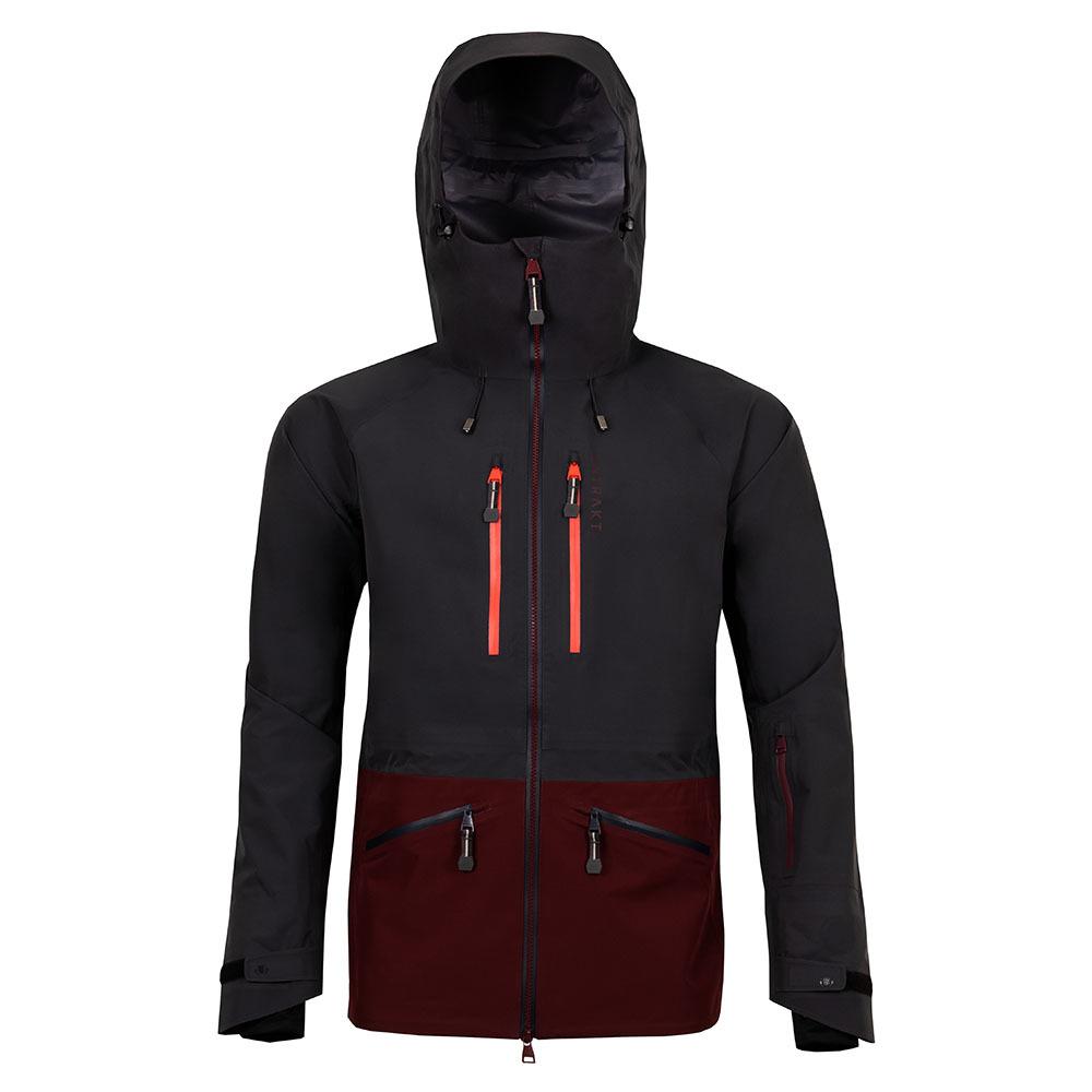 Untrakt Mens Obsidian 3L Shell Ski Jacket (Granite/Burgundy) - Unbound Supply Co.