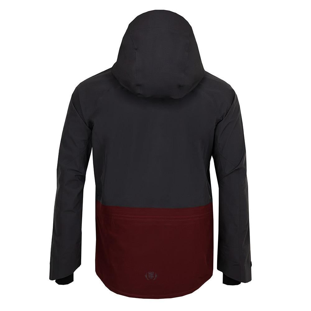 Untrakt Mens Obsidian 3L Shell Ski Jacket (Granite/Burgundy) - Unbound Supply Co.