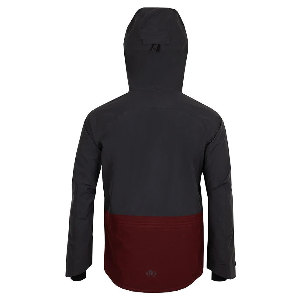 Untrakt Mens Obsidian 3L Shell Ski Jacket (Granite/Burgundy) - Unbound Supply Co.