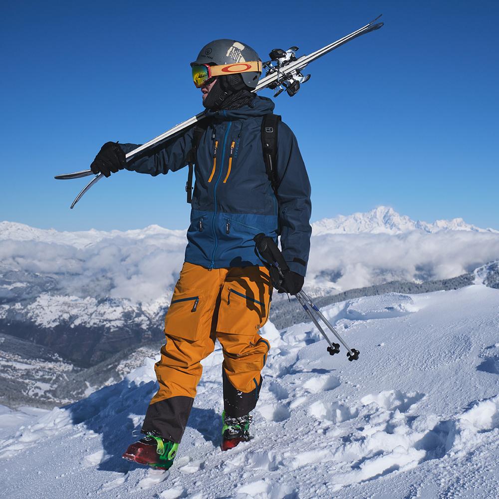 Untrakt Mens Obsidian 3L Shell Ski Trousers (Mustard/Petrol) - Unbound Supply Co.