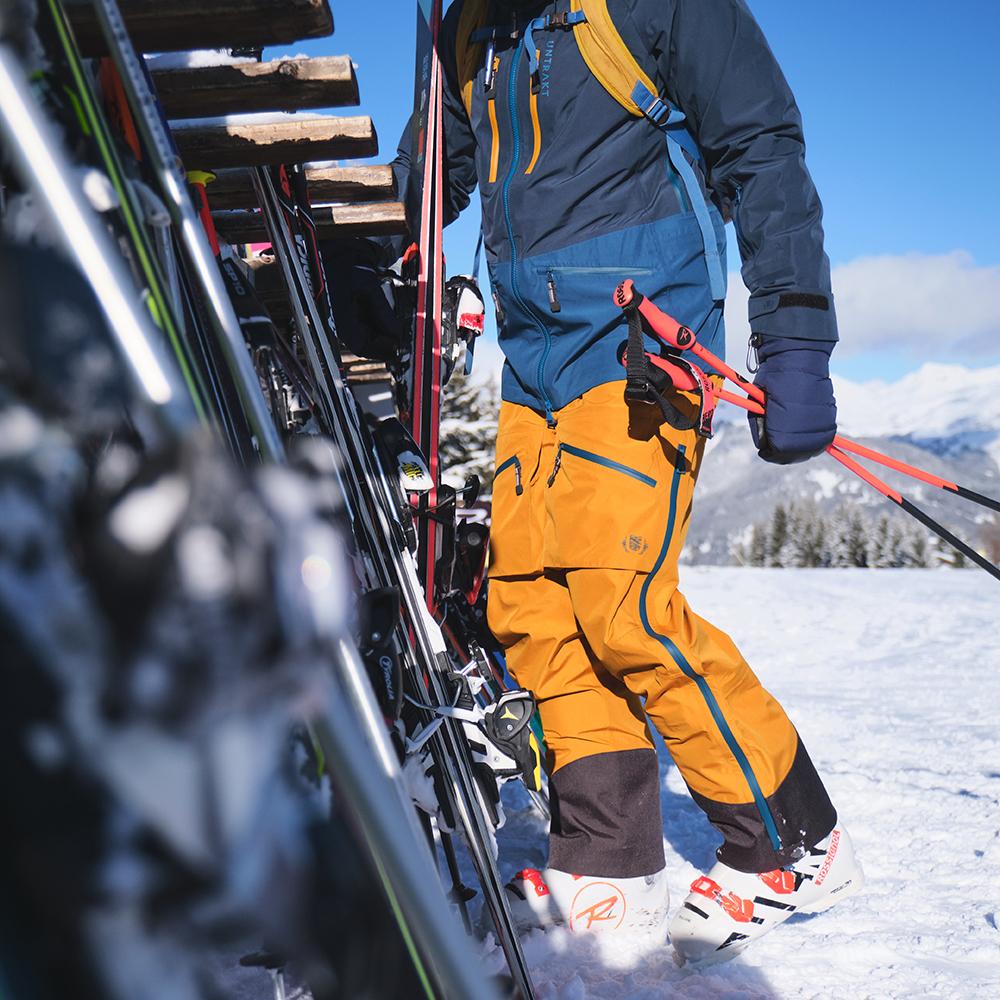 Untrakt Mens Obsidian 3L Shell Ski Trousers (Mustard/Petrol) - Unbound Supply Co.