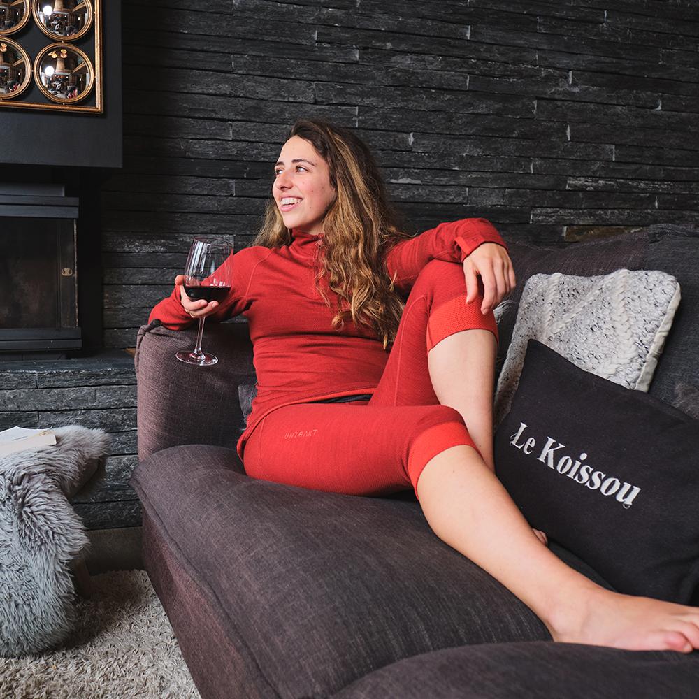 Untrakt Womens Celestine Merino Blend 3/4 Tights (Rust/Beacon) - Unbound Supply Co.