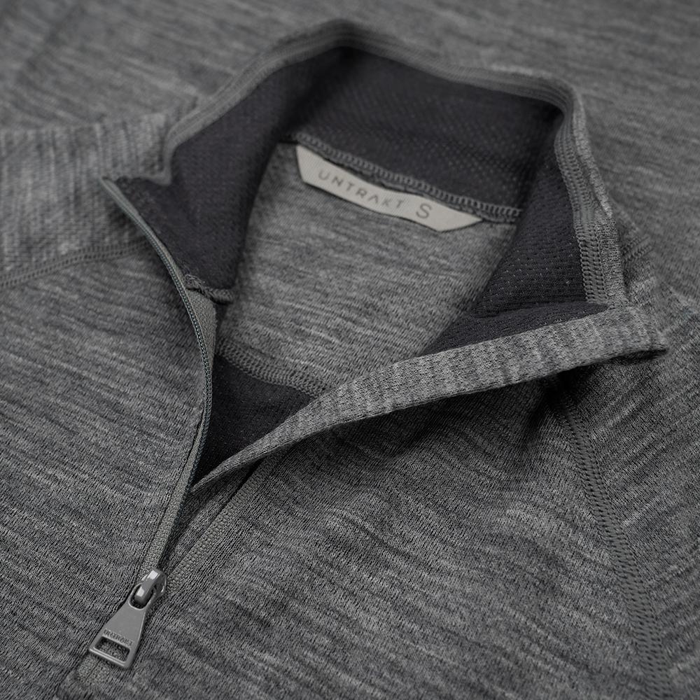 Untrakt Womens Celestine Merino Blend Baselayer Zip Top (Charcoal/Granite) - Unbound Supply Co.