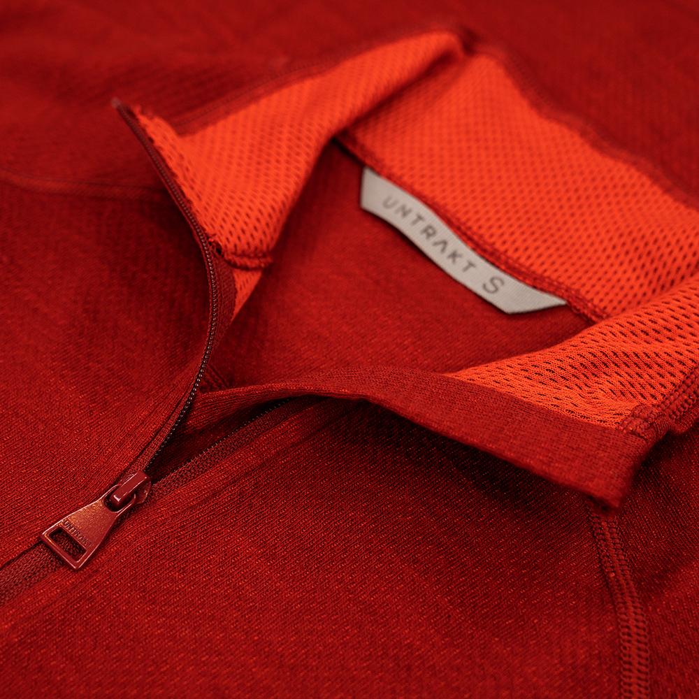 Untrakt Womens Celestine Merino Blend Baselayer Zip Top (Rust/Beacon) - Unbound Supply Co.