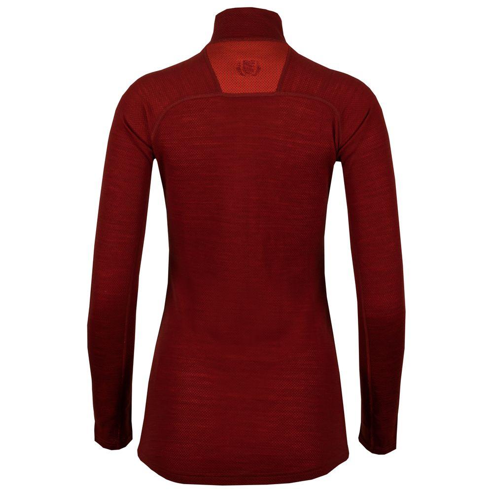 Untrakt Womens Celestine Merino Blend Baselayer Zip Top (Rust/Beacon) - Unbound Supply Co.