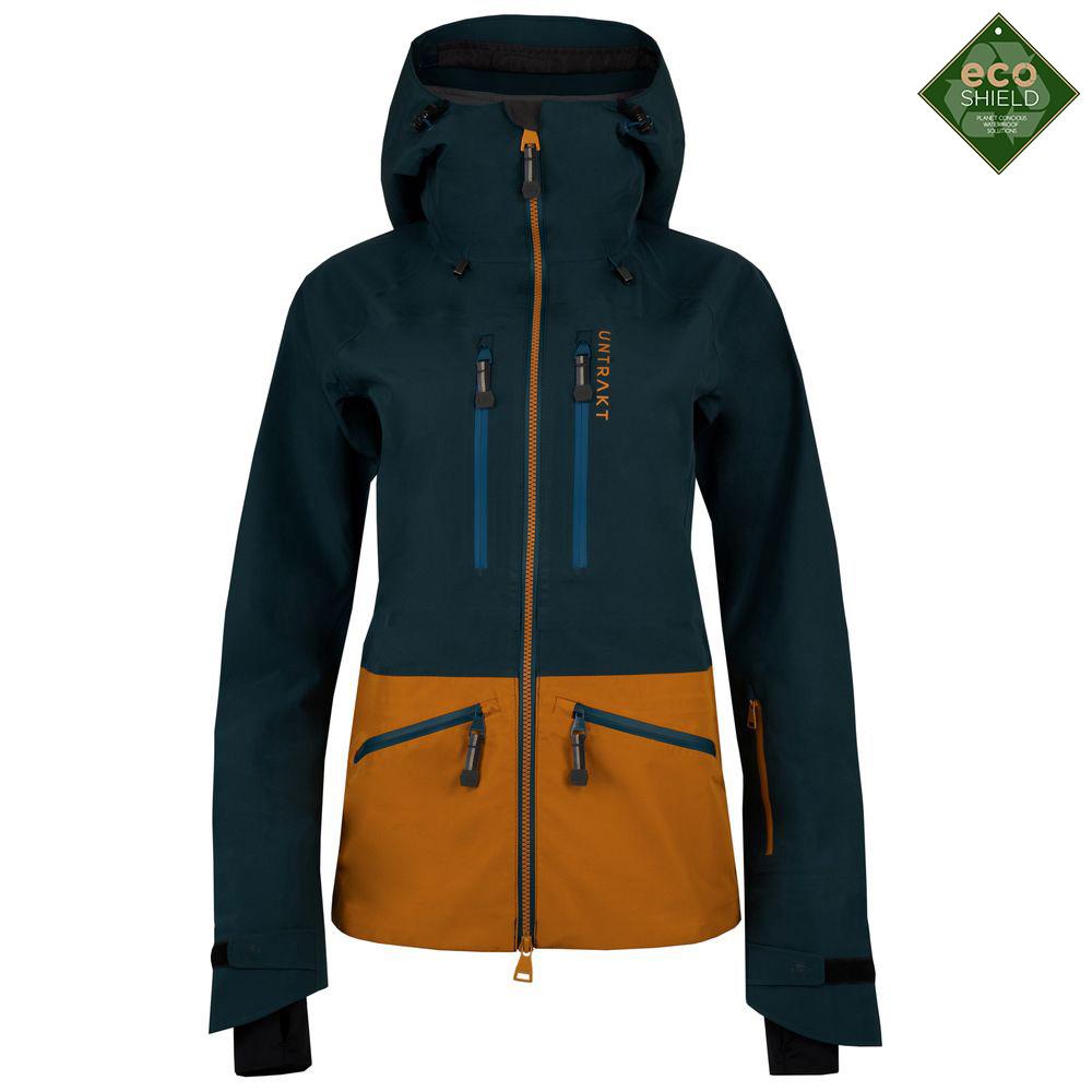 Untrakt Womens Obsidian 3L Shell Ski Jacket (Petrol/Mustard) - Unbound Supply Co.