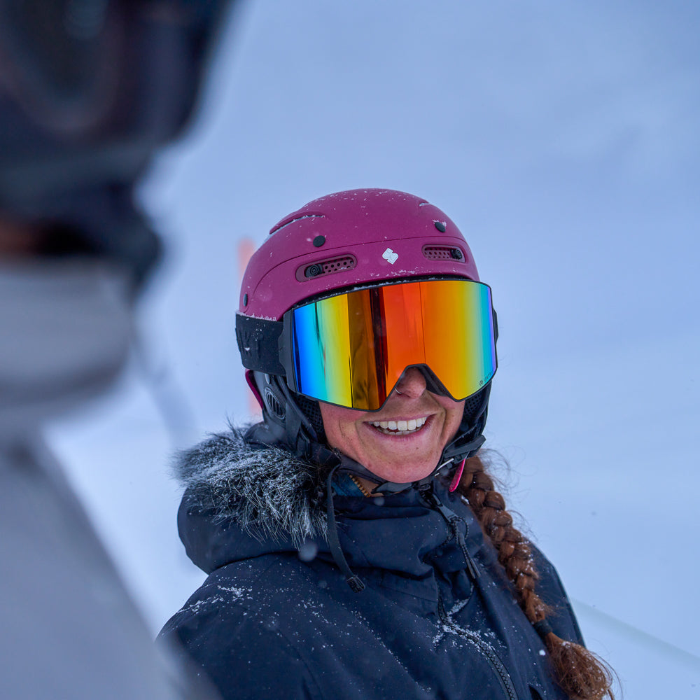 snowboard goggles and helmet Arkose Ski & Snowboarding Goggles (Black/Igneous Red)