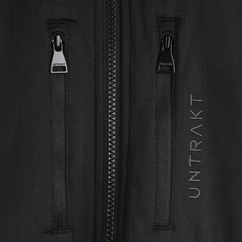 Womens Flurospar Hoodless Full Zip Grid Fleece (Black)
