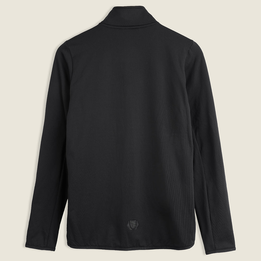 Womens Flurospar Hoodless Full Zip Grid Fleece (Black)