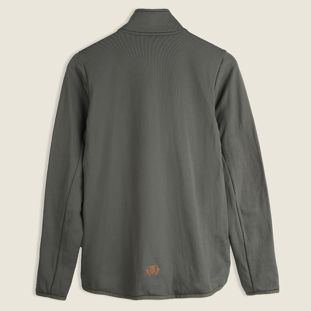 Womens Flurospar Hoodless Full Zip Grid Fleece (Khaki)
