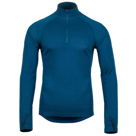 Untrakt Mens Celestine Merino Blend Long Sleeve Zip Baselayer (Teal/Petrol) - Unbound Supply Co.