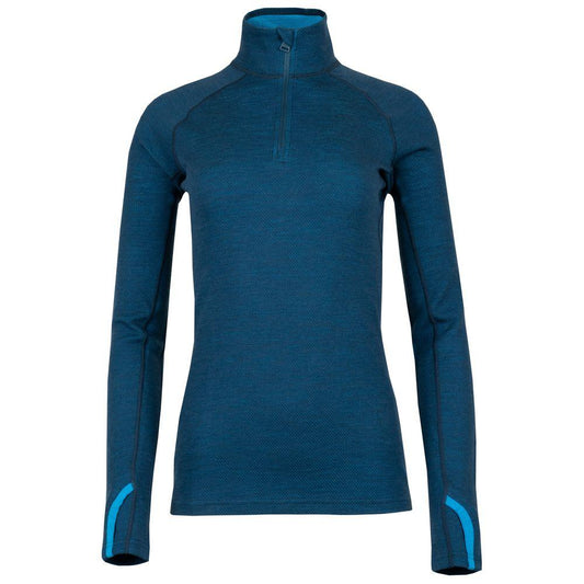 Untrakt Womens Celestine Merino Blend Baselayer Zip Top (Ink/Bluebird) - Unbound Supply Co.