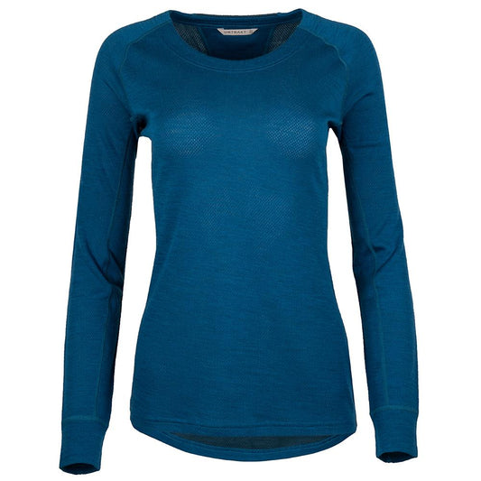 Untrakt Womens Celestine Merino Blend Long Sleeve Crew Baselayer (Teal/Petrol) - Unbound Supply Co.