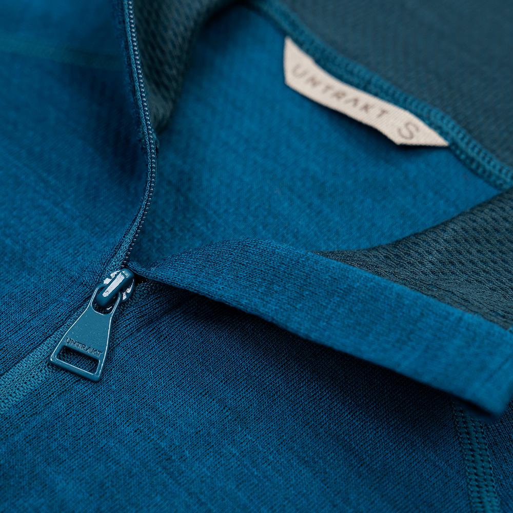 Untrakt Womens Celestine Merino Blend Long Sleeve Zip Baselayer (Teal/Petrol) - Unbound Supply Co.