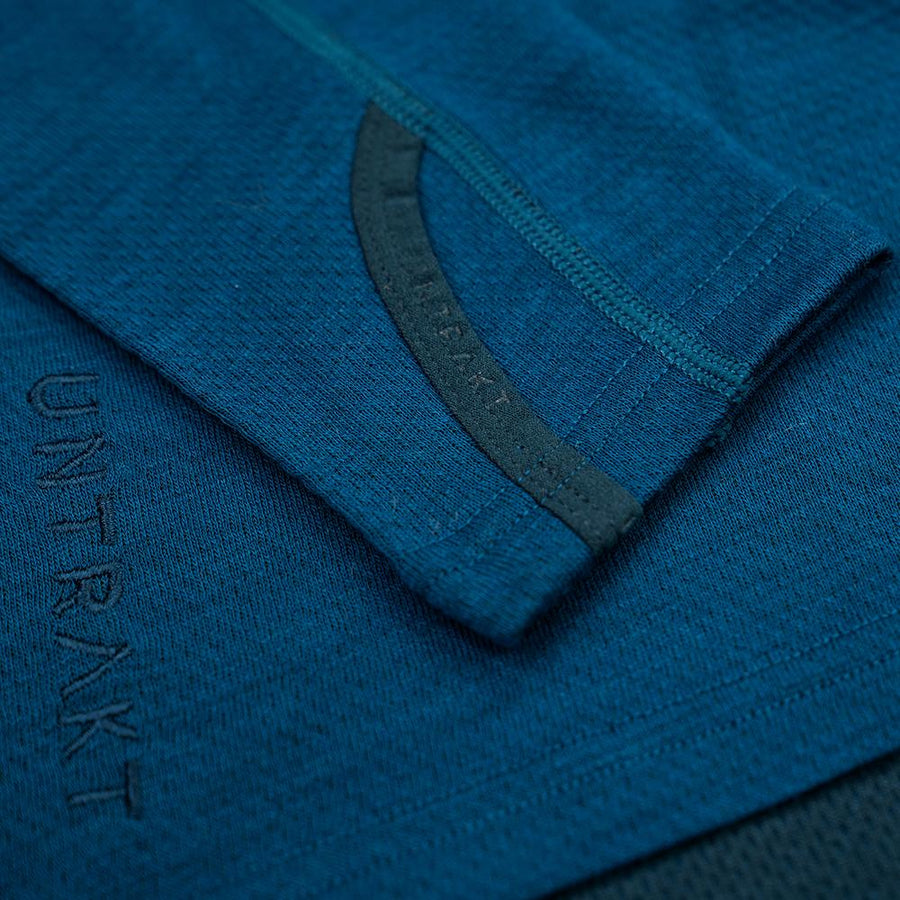 Untrakt Womens Celestine Merino Blend Long Sleeve Zip Baselayer (Teal/Petrol) - Unbound Supply Co.