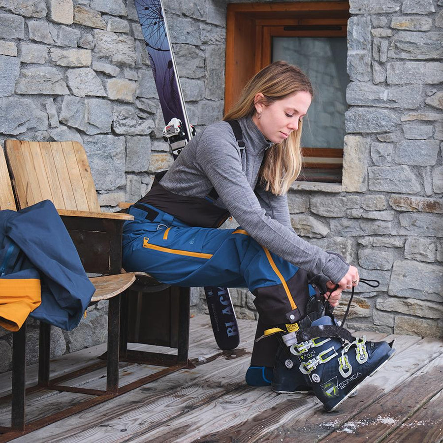 Untrakt Womens Obsidian 3L Shell Ski Trousers (Teal/Mustard) - Unbound Supply Co.